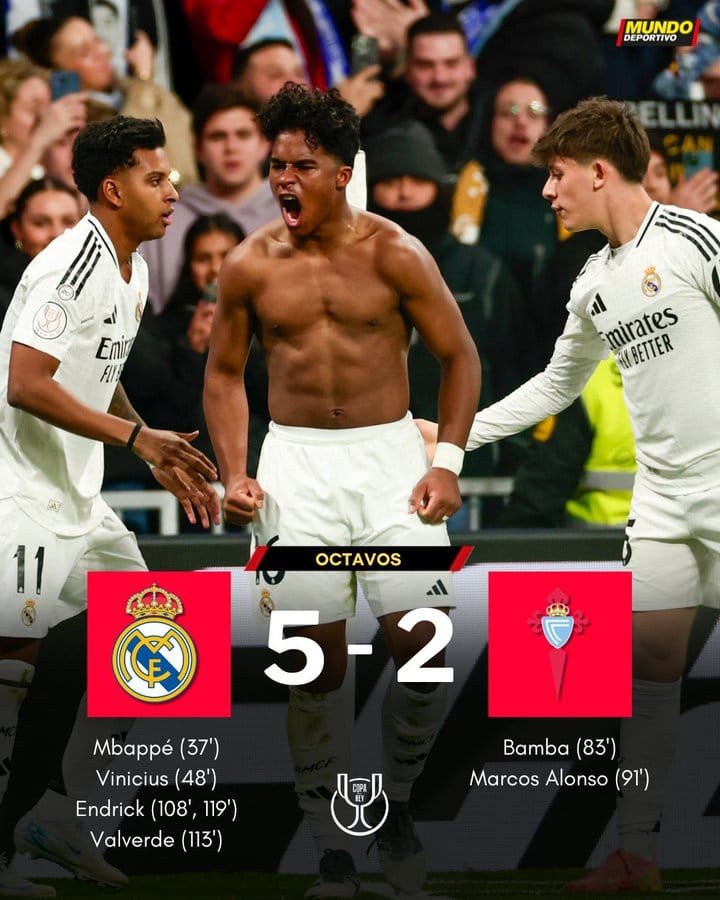 “البدلاء يصنعون الفارق” خماسية ريال مدريد في مرمى سيلتا فيجو والصعود إلى دور الثمانية!