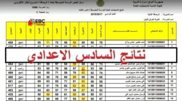 لينك مباشر.. حملها الآن ملف pdf نتيجة السادس الاعدادي دور ثان 2025