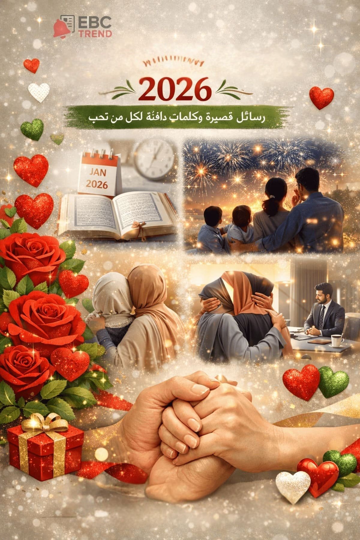عبارات تهنئة بالعام الجديد 2026 .. رسائل قصيرة وكلمات دافئة لكل من تحب